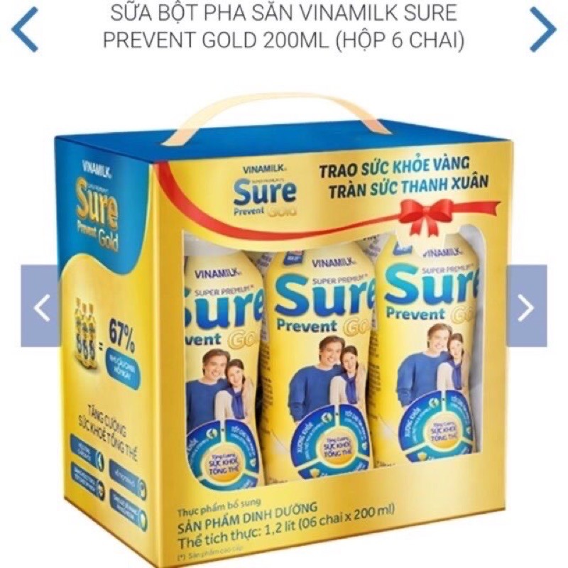 Lốc 6 chai sữa sure prevent 237ml