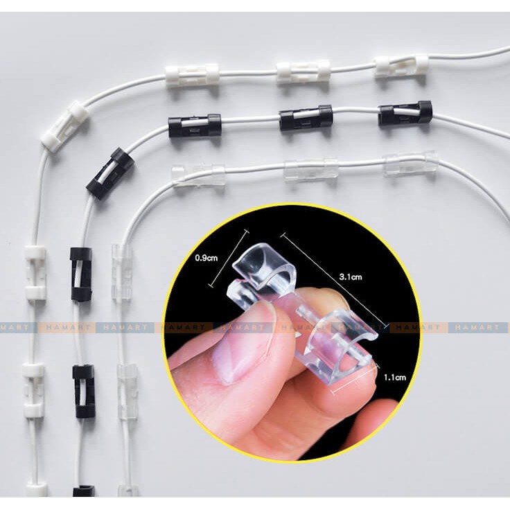 Nẹp Cố Định Dây Điện Kẹp Giữ Cáp Sạc Nẹp Dây Điện Chống Rối Dán Tường