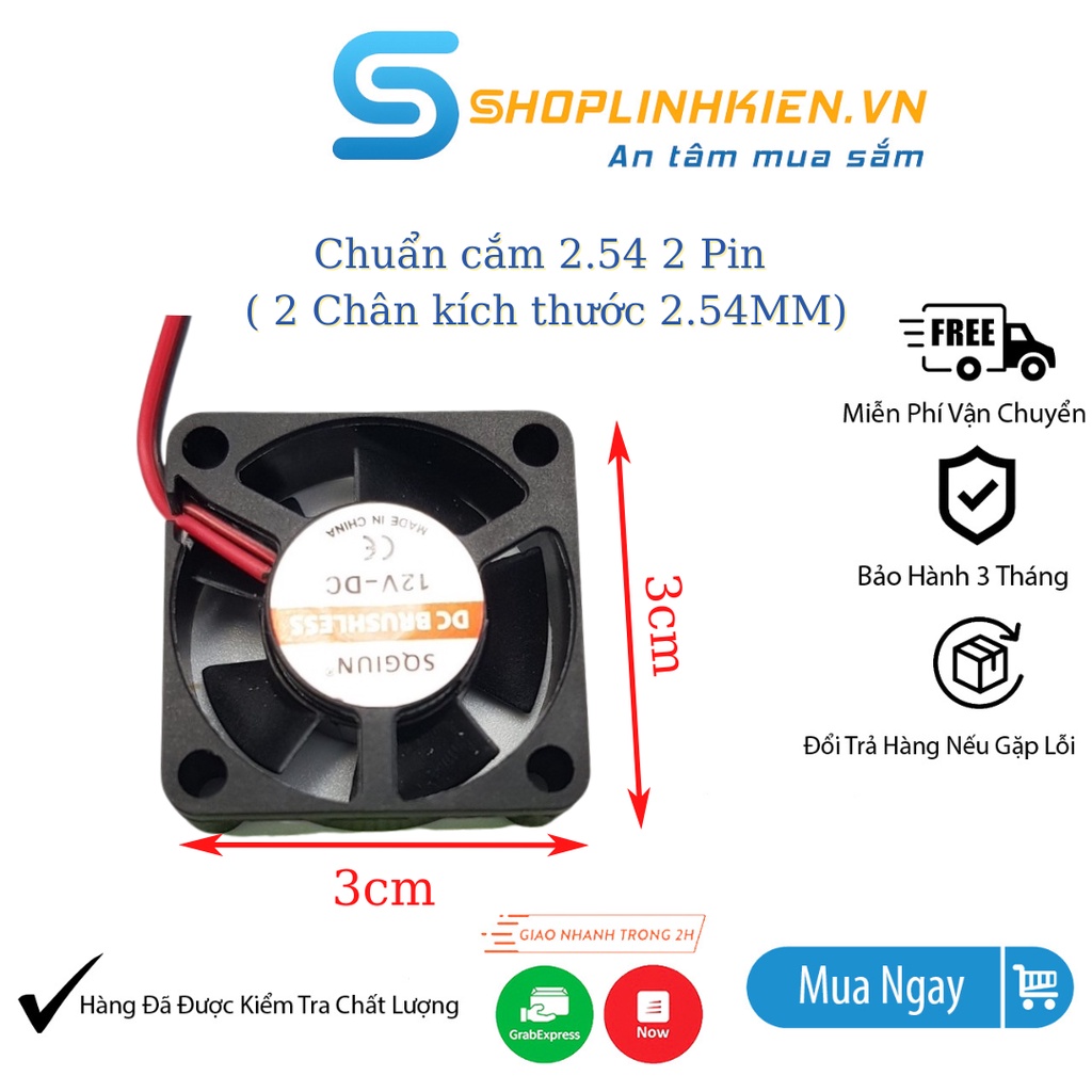 Quạt Tản Nhiệt 12V 3CM 3x3x1CM QG3010-12V-Shoplinhkienm2m