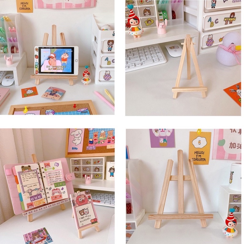 Giá đỡ/Kệ gỗ mini 3 chân để tranh ảnh, điện thoại, máy tính bảng,...