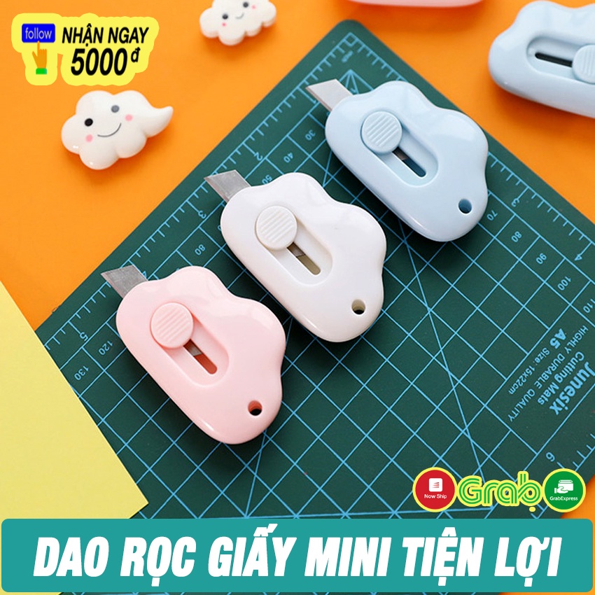 Dao Dọc Giấy Mini HAPPYHOUSE84 Tiện Lợi - Dao Dọc Giấy Hình Đám Mây Cute - Lưỡi Sắc Bén - Đóng Mở An Toàn - Tiện Lợi