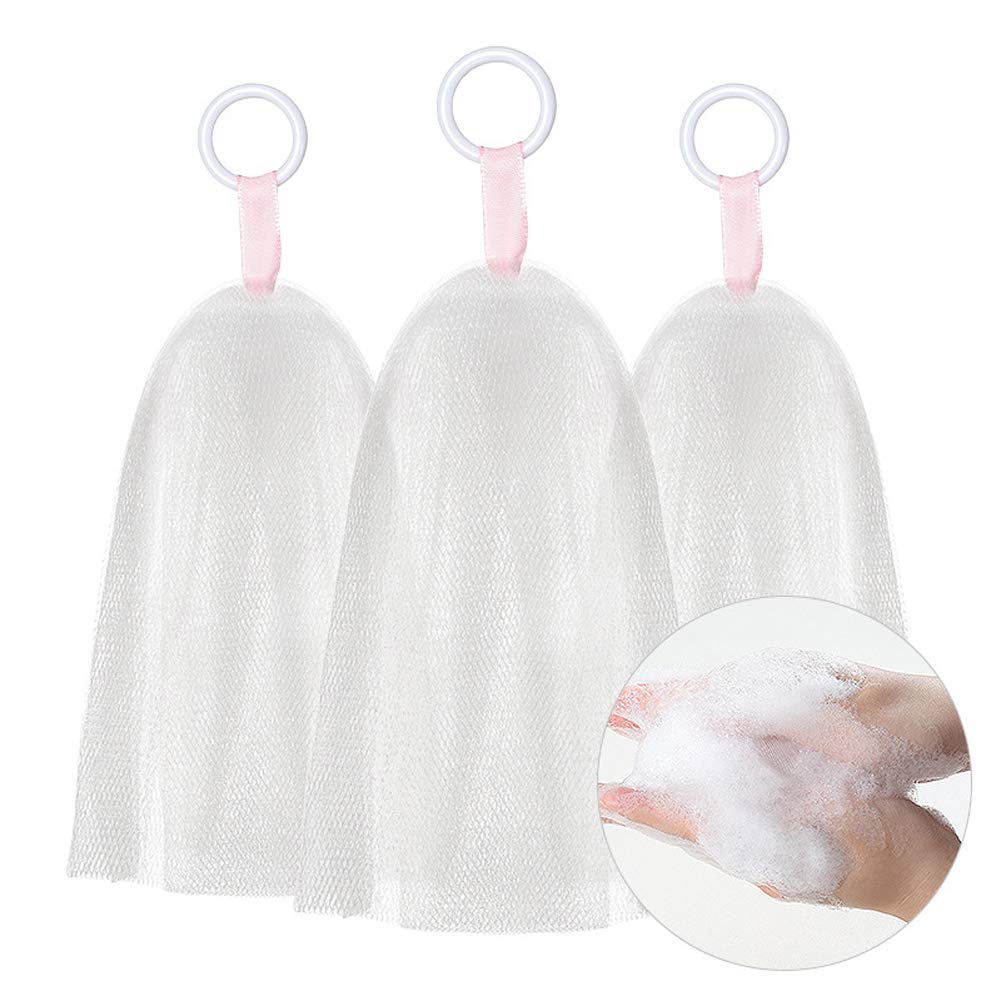 [Hàng mới về] Túi lưới đựng xà phòng tạo bọt handmade kiểu dây rút hai lớp nhiều màu sắc tùy chọn phong cách Nhật Bản