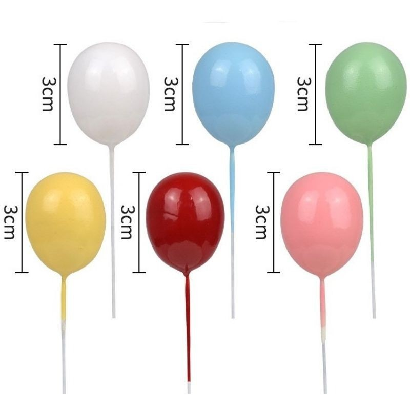 1 set bong bóng nhiều màu trang trí bánh kem sinh nhật cho bé