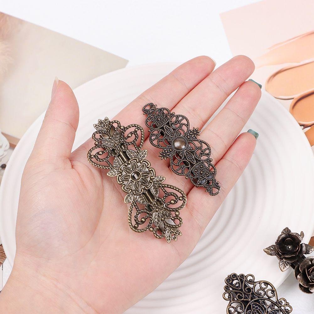 SUSANS Kẹp Tóc Màu Đồng Đính Đá Phong Cách Vintage Thanh Lịch Dành Cho Nữ