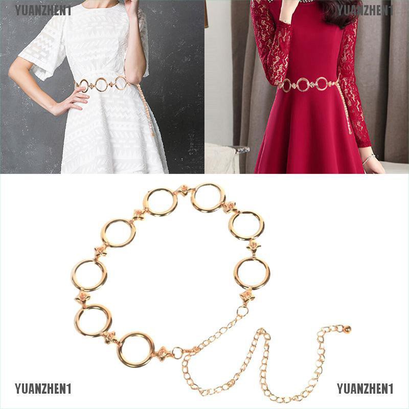 [YUANZHEN1] Thắt Lưng Dây Xích Bằng Kim Loại Vàng Cho Cô Dâu Trong Ngày Cưới