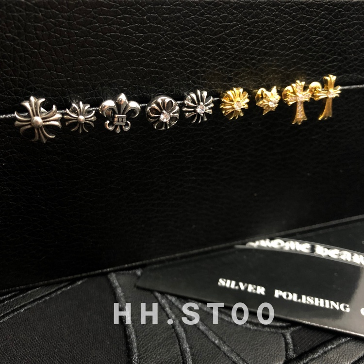 KHUYÊN TAI BẠC, KHUYÊN TAI NAM NỮ , CHROME HEARTS , BÔNG TAI ĐÍNH ĐÁ NHIỀU MẪU, ĐEO SÁT TAI , TRANG SỨC BẠC 925 UNISEX