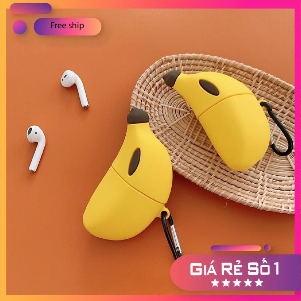 Airpods Case ⚡ Freeship ⚡ CHUỐI CUTE - Case Tai Nghe Không Dây Airpods 1/ 2/ i11/ i12/ Pro - Châts Case Store