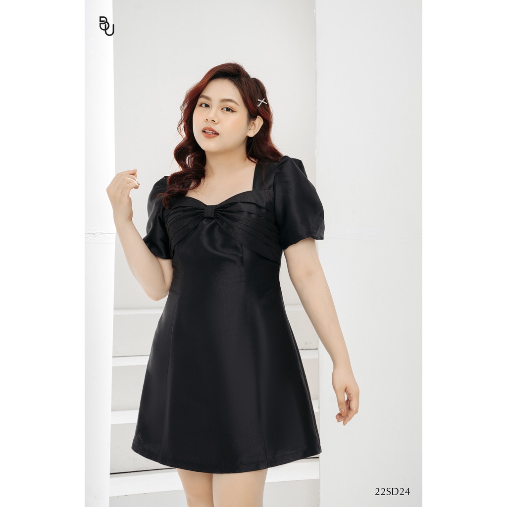 Đầm nơ ngực tay đèn lồng BIGSIZE  - 22SD24 -