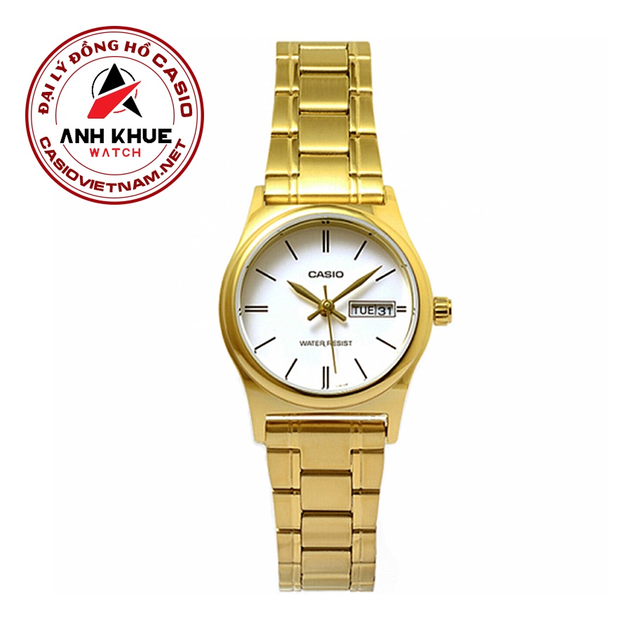 Đồng Hồ Casio | Nữ LTP-V006G-7BUDF | Dây Kim Loại Mạ Vàng | Lịch Hiển Thị Thứ &amp; Ngày