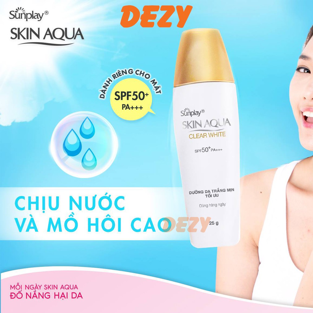 Kem Chống Nắng Sunplay Skin Aqua Nắp Vàng / Nắp Xanh / Nắp Trắng / Hồng Cho Da Mặt - Kcn Nhật Bản Dạng Sữa Gel NPP Dezy