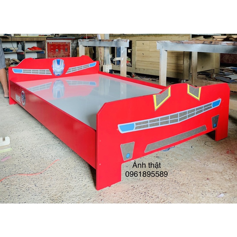 Giường gỗ bé trai 1mx2m/1m2x2m cho bé #cowo