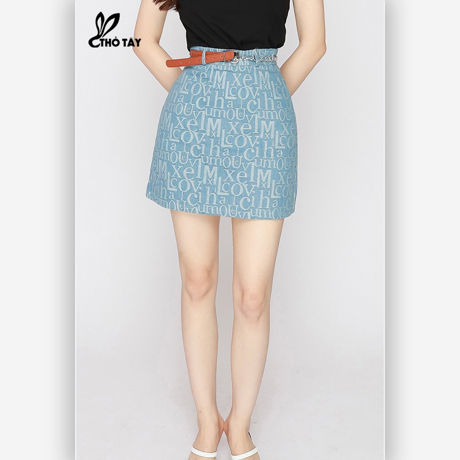 Chân váy jean chữ kèm nịt THỎ TÂY CV265B619 | BigBuy360 - bigbuy360.vn