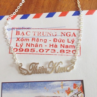 Dây chuyền bạc ta khắc chữ theo yêu cầu