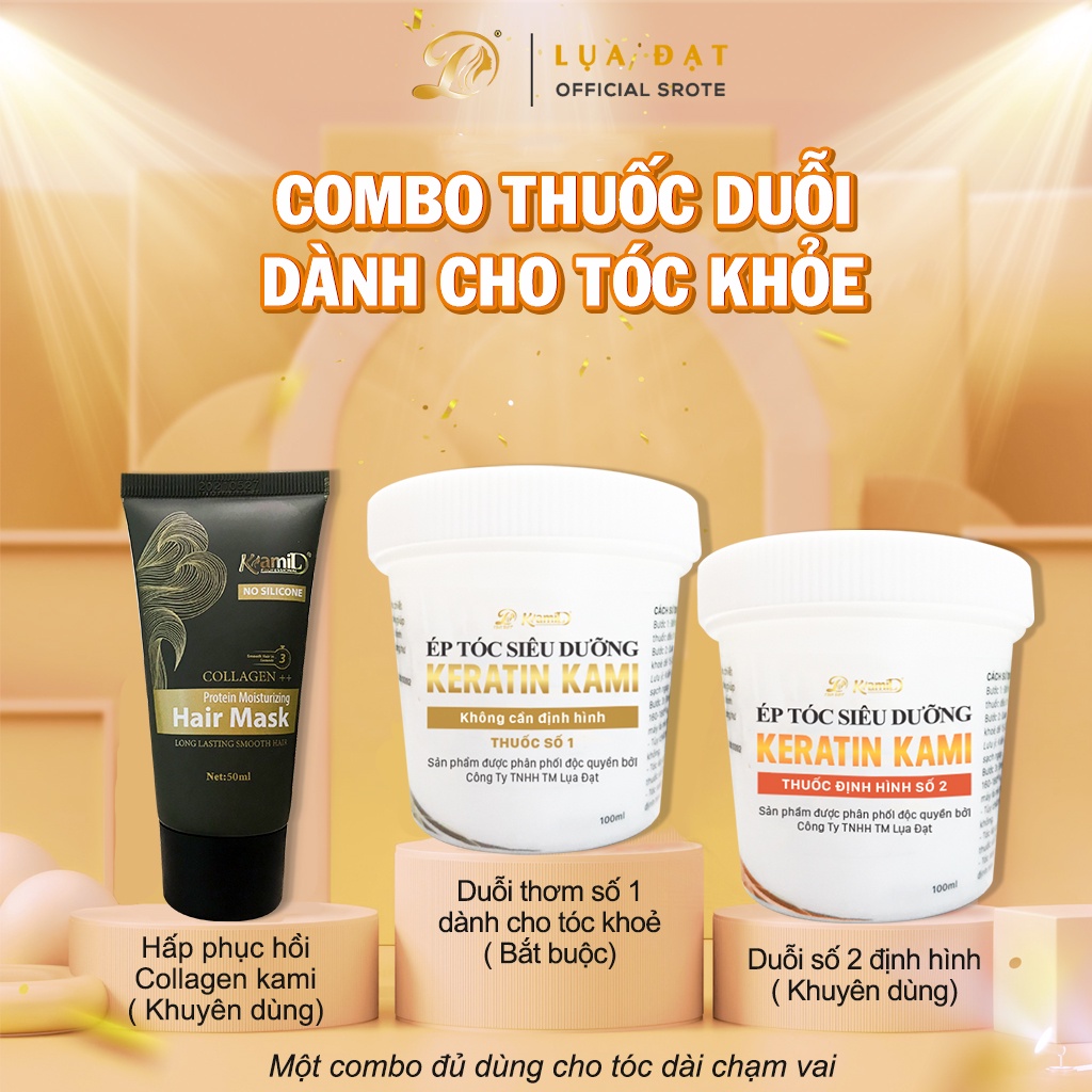 Thuốc duỗi tóc phục hồi chính hãng Kami,thuốc ép tóc tại nhà hương thơm dừa không cần định hình (Sz nhỏ)