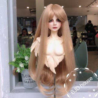 Tóc lụa dài có mái các màu cho búp bê bjd 1/3