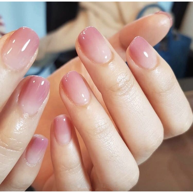 Bộ 24 Móng Tay Giả Đính Đá Sáng Bóng Phong Cách Pháp Cho Nữ R014