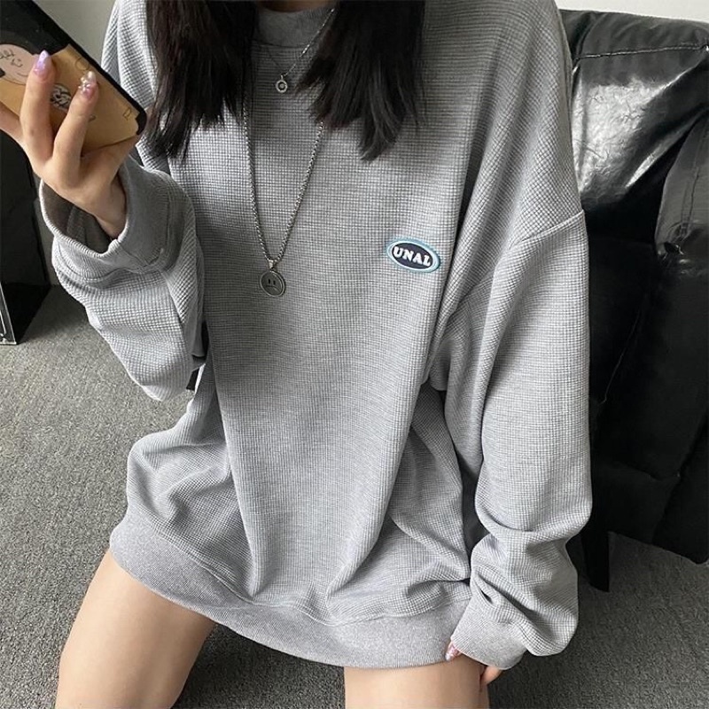Áo thun dài tay Waffle phong cách Ulzzang