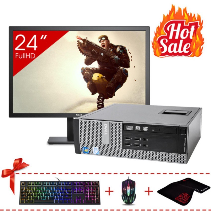Máy tính doanh nghiệp Dell Optiplex 7020 SFF + Màn hình Dell 24inch Full HD (Core i5 4570, Ram 8GB, SSD 480GB) +Quà Tặng | BigBuy360 - bigbuy360.vn