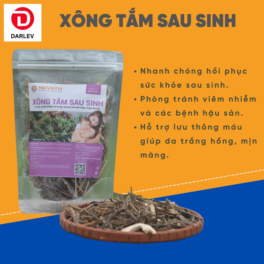 Lá Xông Tắm Sau Sinh Nevato Trọng Lượng 70G