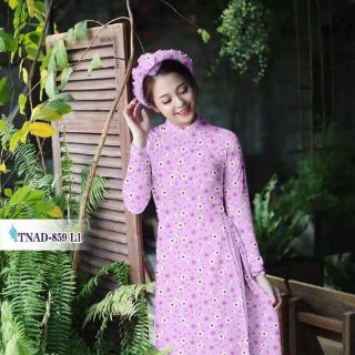 Vải áo dài hoa 3d