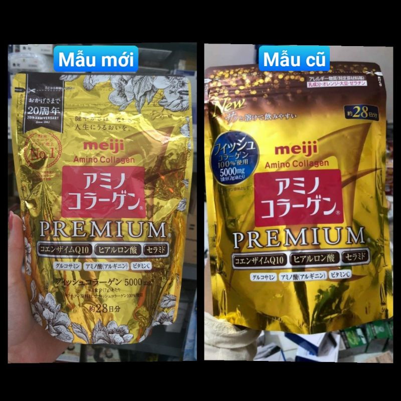 Bột collagen Meiji màu hồng 214g nội địa Nhật chính hãng