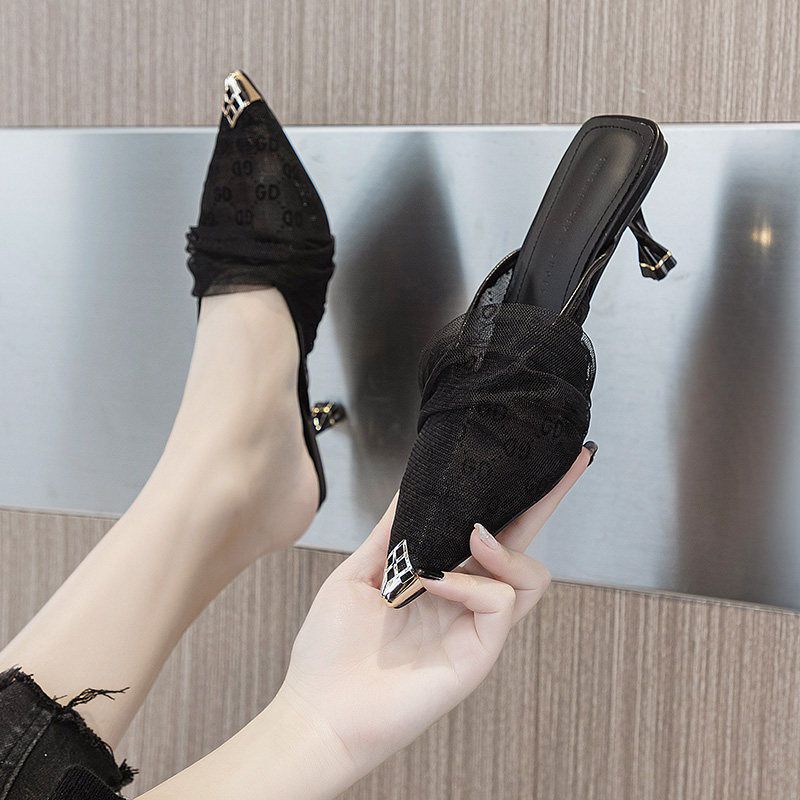 Dép Mũi Nhọn Thiết Kế Mới Thời Trang Theo Phong Cách Phương Tây