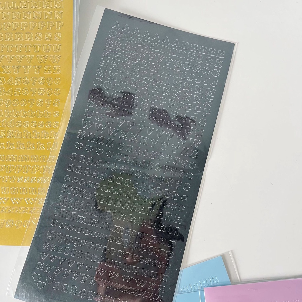 Sticker Chữ Dán Trang Trí Phong Cảnh Màu Hồng / Xanh Dương / Trắng