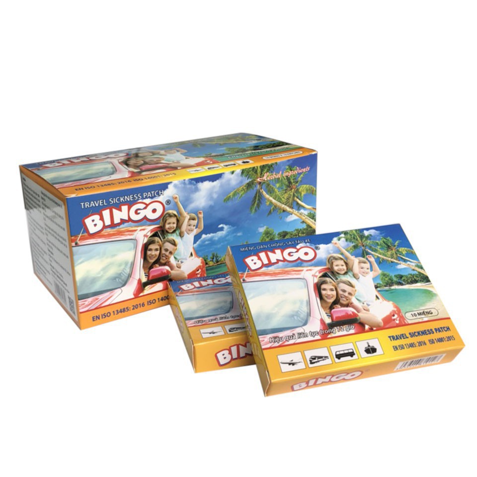 Miếng dán chống say tàu xe Bingo - Hộp to 20 miếng