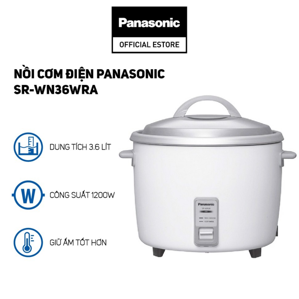 [Mã ELPANA09 giảm 5% đơn 500k] Nồi Cơm Điện Panasonic SR-WN36WRA - Bảo Hành 12 Tháng - Hàng Chính Hãng