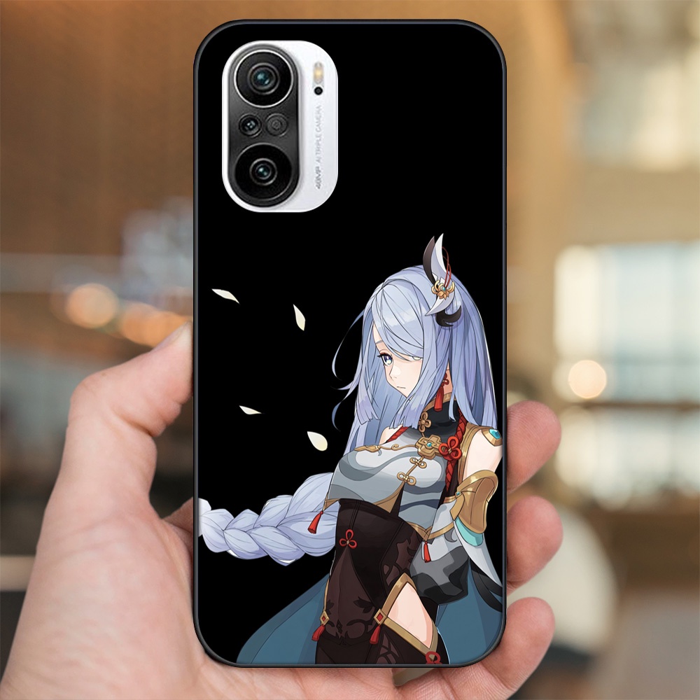 Ốp lưng Xiaomi K40 viền đen in hình Shenhe Genshin Impact