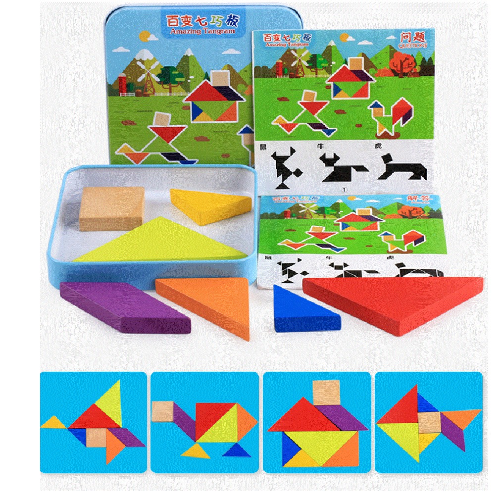 Hộp khối gỗ tạo hình JX07 Đồ chơi lắp ráp ghép hình trí tuệ