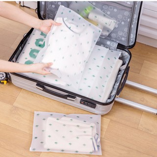 Túi khóa zip - họa tiết cây xương rồng xanh - nhiều kích cỡ - nhựa lụa mờ