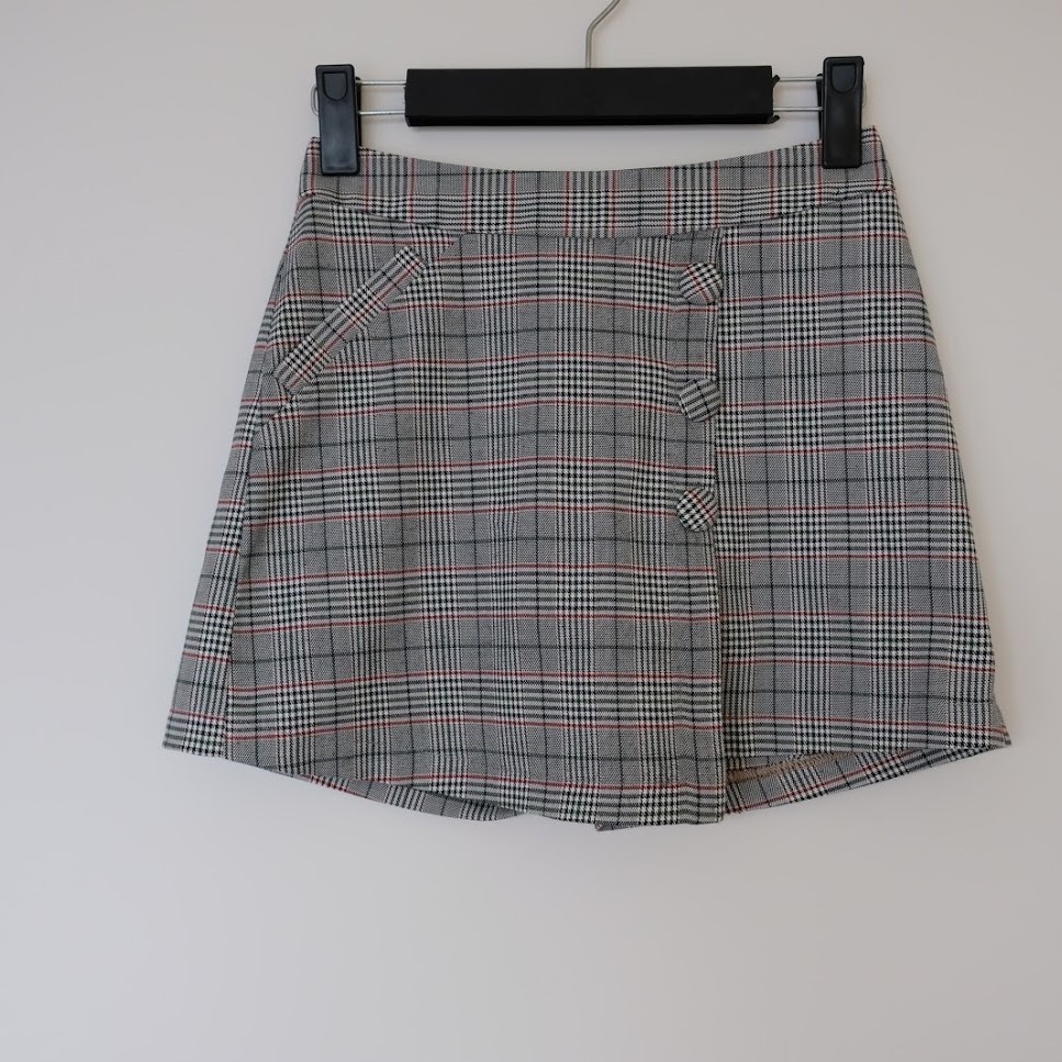 Quần váy kẻ caro vạt chéo [Ảnh thật 100%]