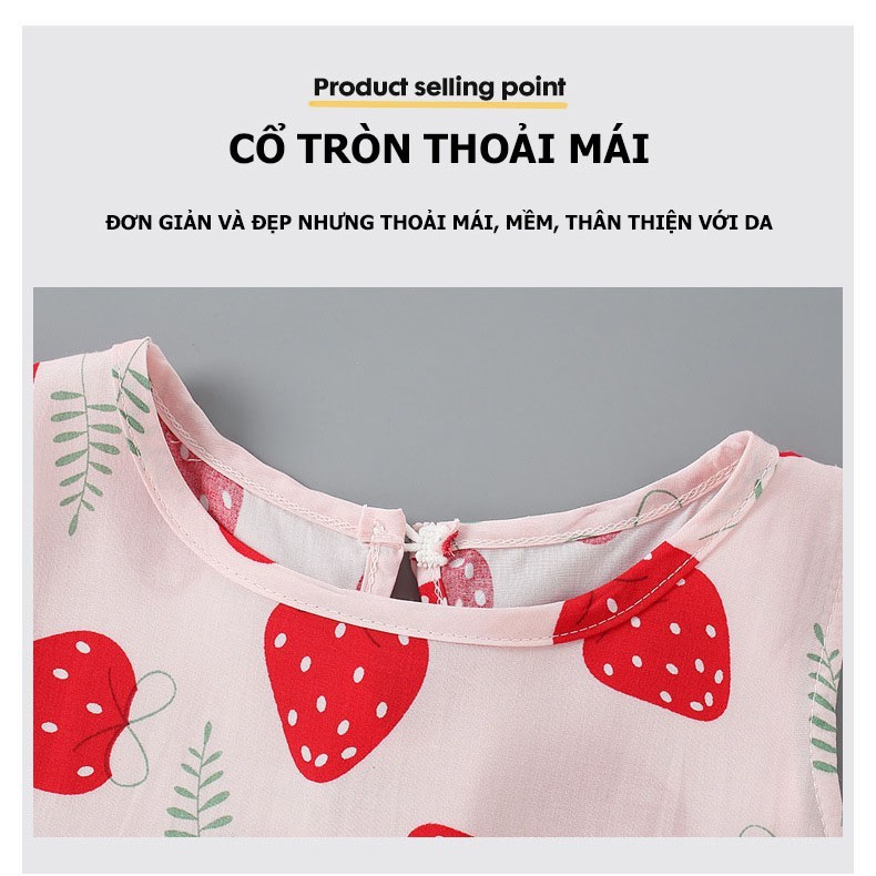 Váy Bé Gái Mùa Hè 100% Cotton Hàng Quảng Châu Cao Cấp Mềm Đẹp QTV01