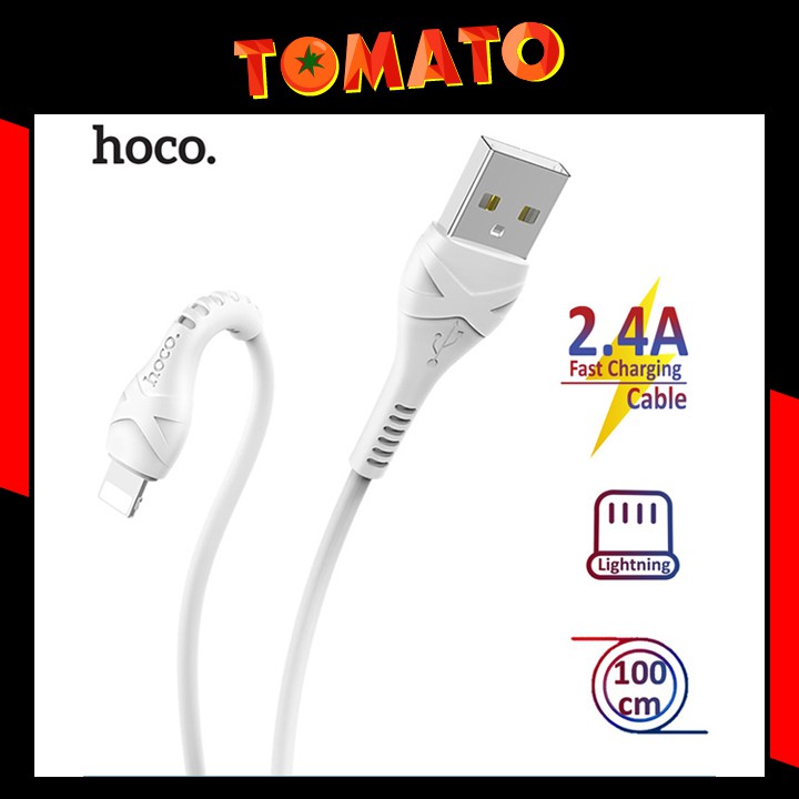 Cáp Sạc Iphone Hoco X37 Hỗ Trợ Sạc Nhanh 2.4A Max Dây dù dài 1m chống rối, đứt gãy - Phụ Kiện Tomato