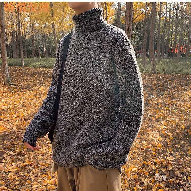 Áo Sweater Dệt Kim Cổ Lọ Dáng Rộng Phối Nhung Dày Cá Tính Cho Nam | BigBuy360 - bigbuy360.vn