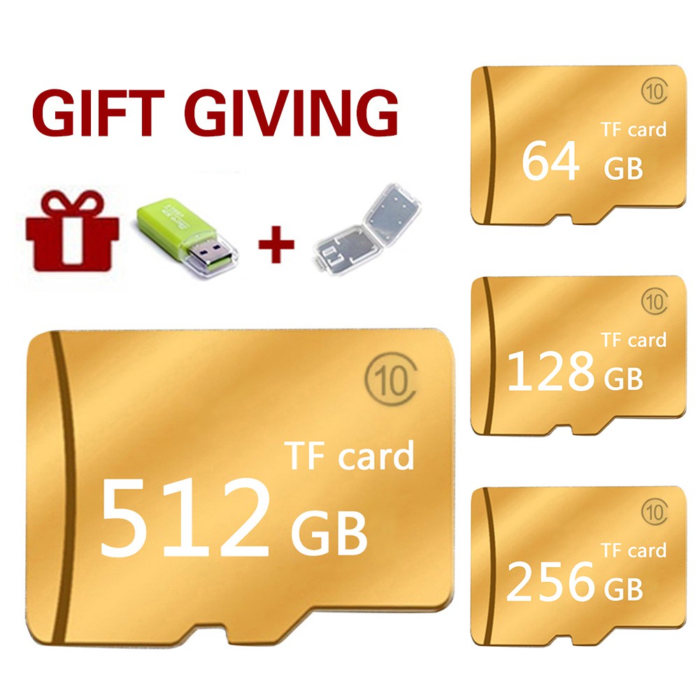 Gold Neutral High Speed Memory Card 80mb Micro SD SDHC Memory Card with Card Reader Cover