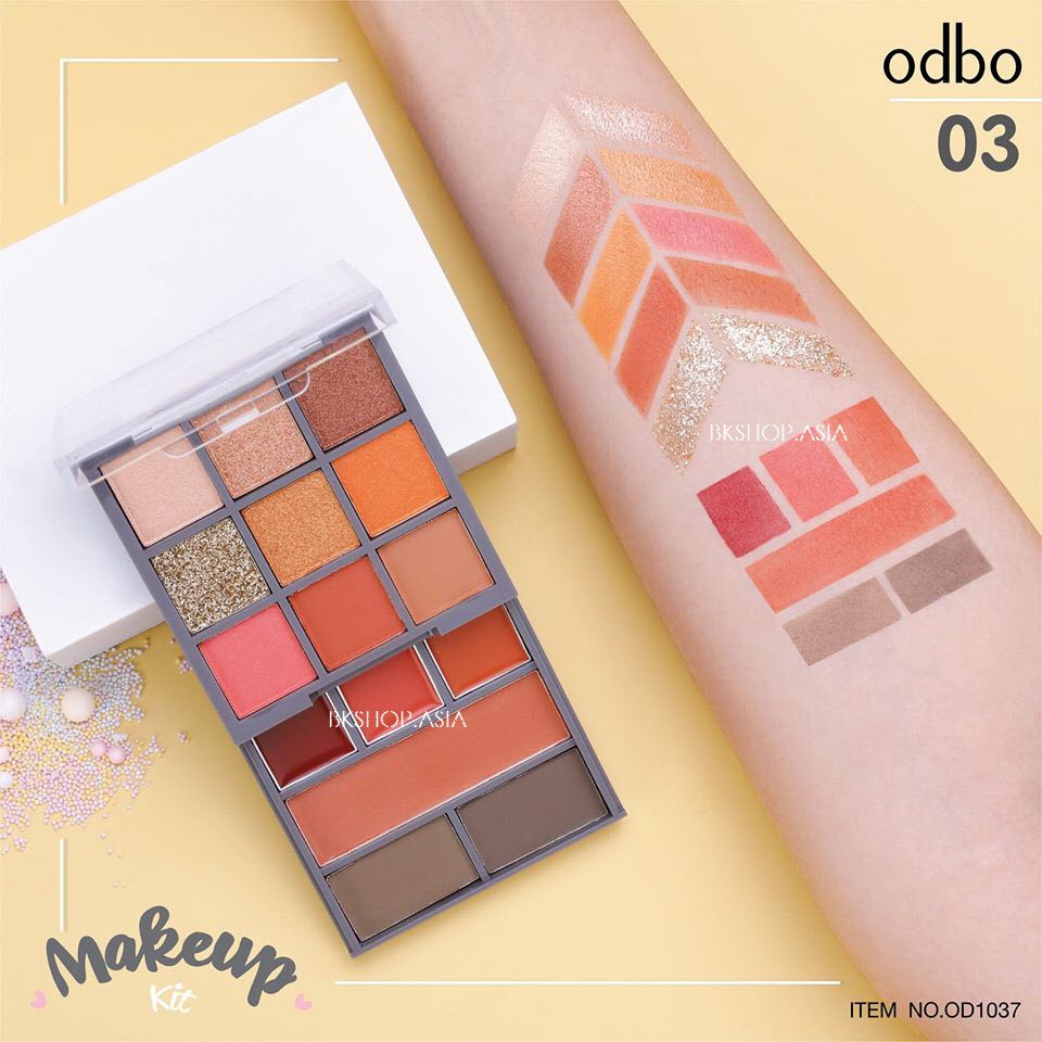 SET TRANG ĐIỂM SON - MẮT - MÁ - LÔNG MÀY ODBO MAKEUP KIT OD1037 CHÍNH HÃNG - 7521