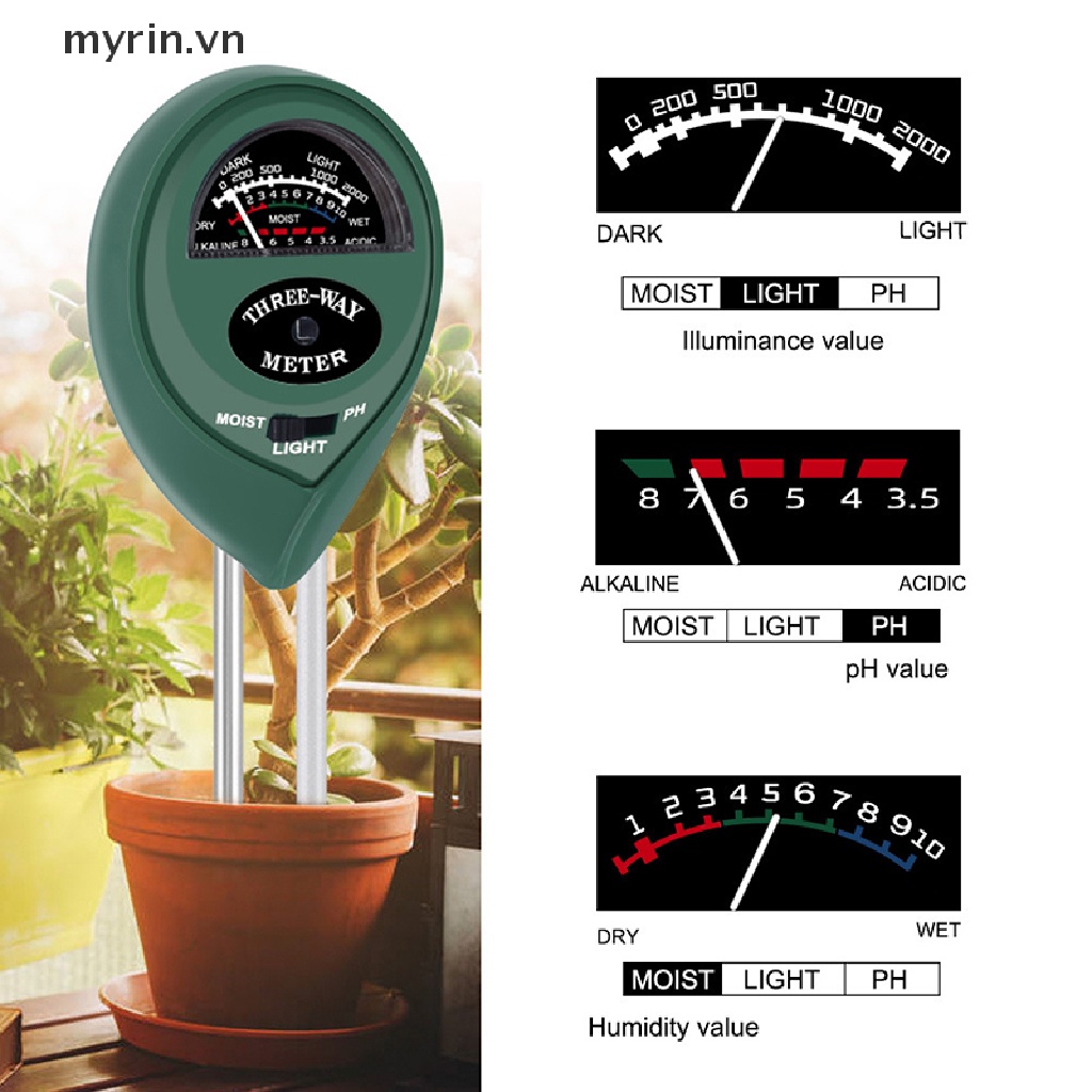 Myrin Máy Phân Tích Độ Ẩm Đất 3 Trong 1 Kiểm Tra Độ ph Cho Cây Trồng