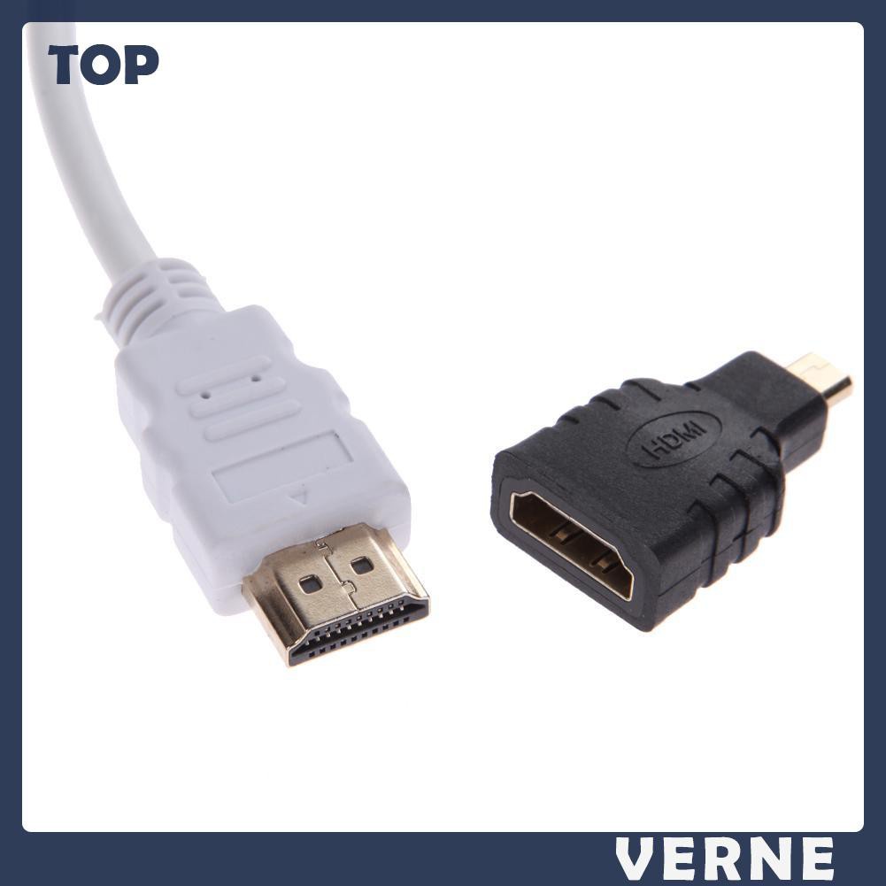 vernesss 1080P Micro HDMI-compatible / Mini HDMI-compatible / HDMI-compatible to VGA Converter Adapter with Audio