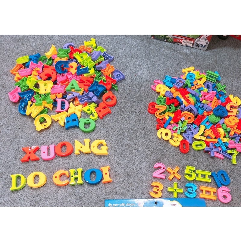 [Túi lớn] Túi đồ chơi chữ cái, chữ số cực đẹp dành cho bé kèm dây xâu chữ cái giúp các bé học tập, đồ chơi gíao dục 010