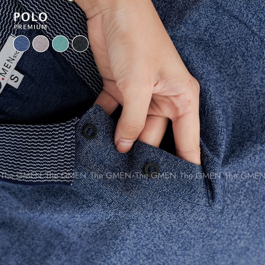 Áo Premium Polo The GMEN thiết kế họa tiết chấm hạt, cotton dày dặn, đứng form
