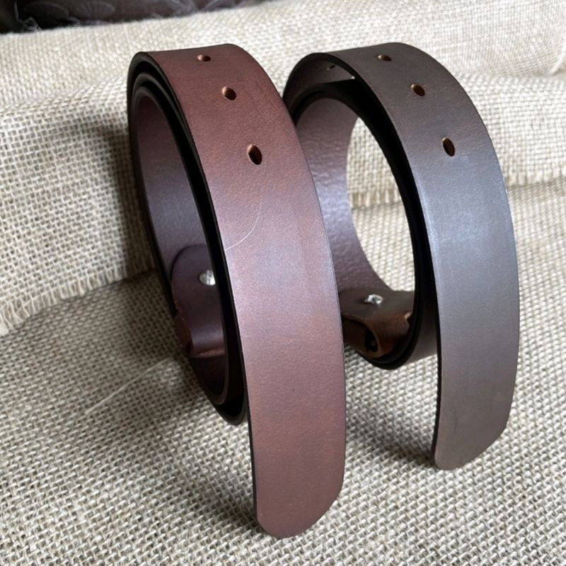 Dây Nịt Da Bò Thắt Lưng Nam Da Bò Sáp Ngựa Điên Không Mặt Khóa bản 3.7cm đục 5 lổ Bảo hành 24Tháng,