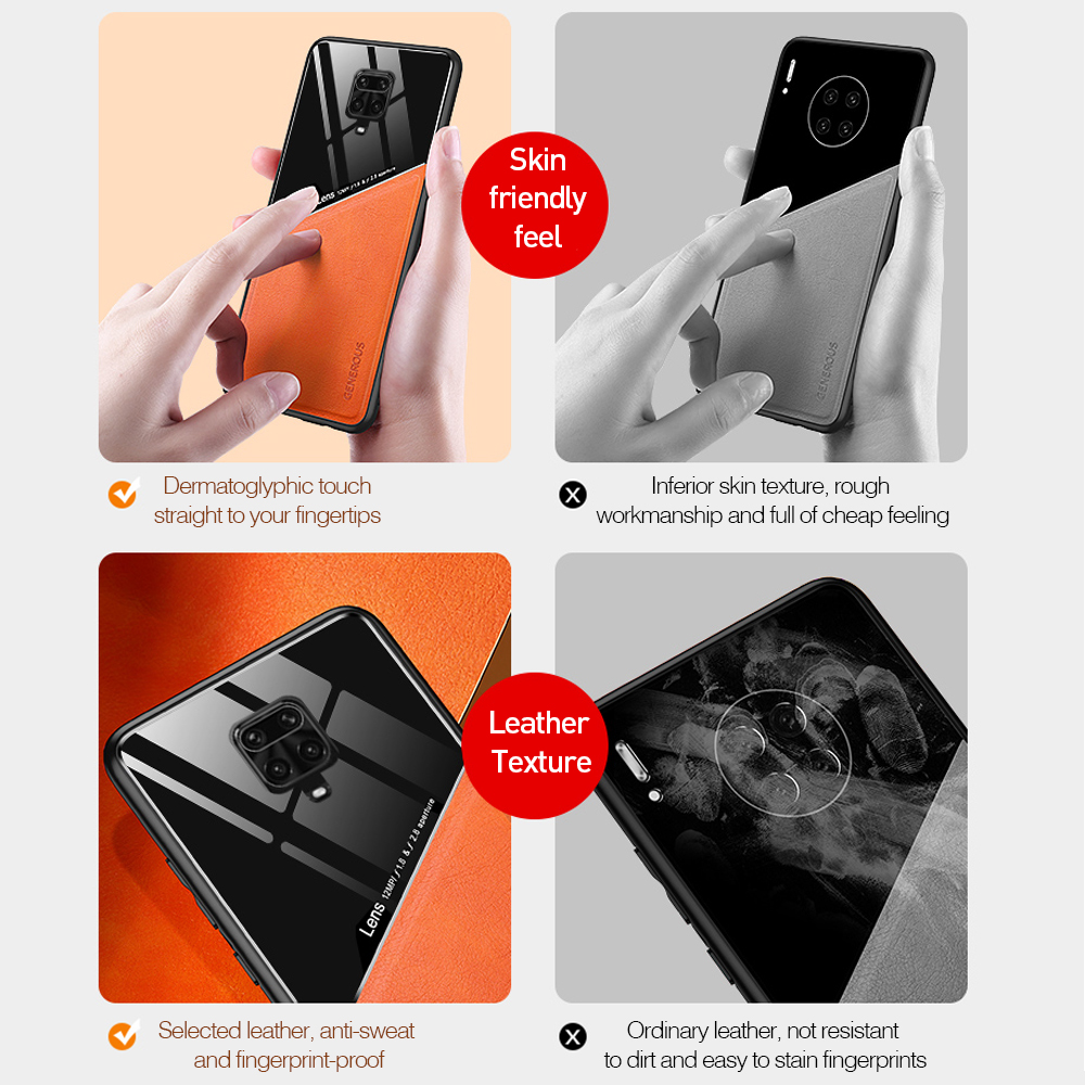 Ốp điện thoại kết cấu da sang trọng chống sốc cho Xiaomi Mi Poco X3 NFC Redmi 9 9A 9C NFC Note 9 Pro Max 9S 8 7 Pro