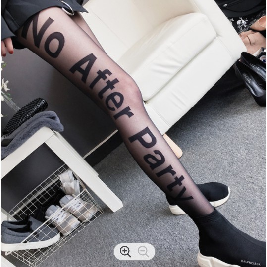 Quần tất giả tattoo in chữ Alex legging - vớ nữ thời trang thu đông màu đen no after party cá tính - Lolotica