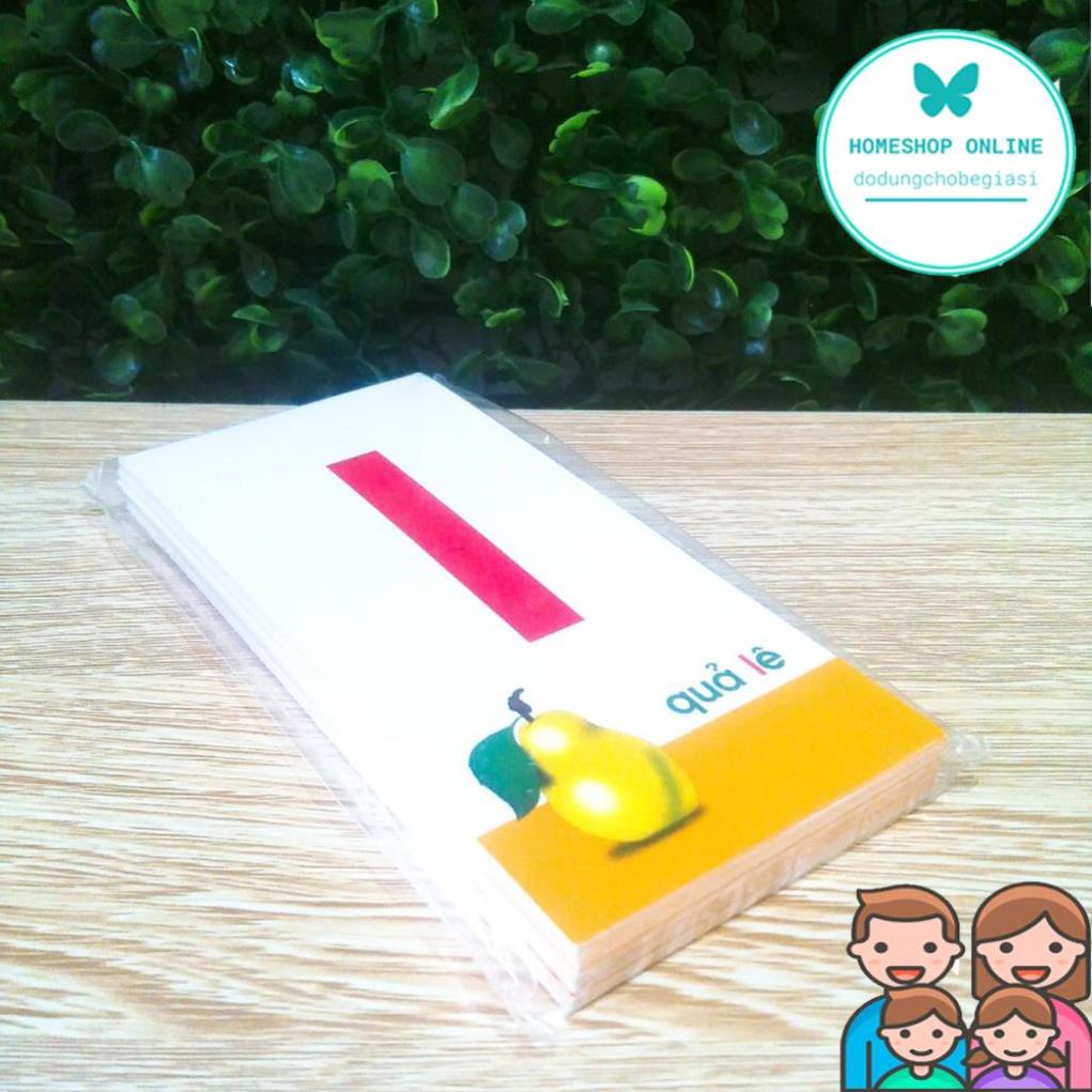 Bộ 42 Thẻ Học Nhận Biết Chữ Cái Và Số Đếm Cho Bé 9x5cm