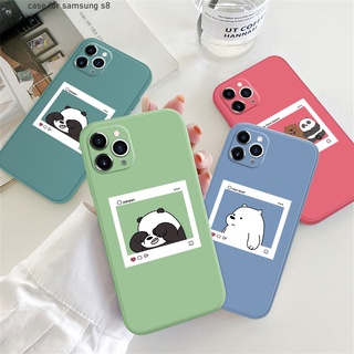 Compatible With Samsung Galaxy S8 S9 S8+ S9+ Plus Liquid Silicone For Original Phone Case Soft Casing Bears protective Full Cover Shockproof Back Cases