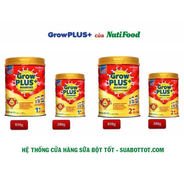 sữa bột grow plus 2 + diamond nutifood 850g