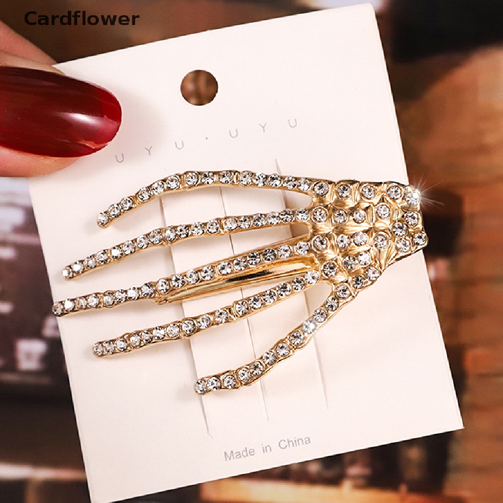 1 Kẹp Tóc Hợp Kim Hình Xương Bàn Tay Đầu Lâu Phong Cách Punk