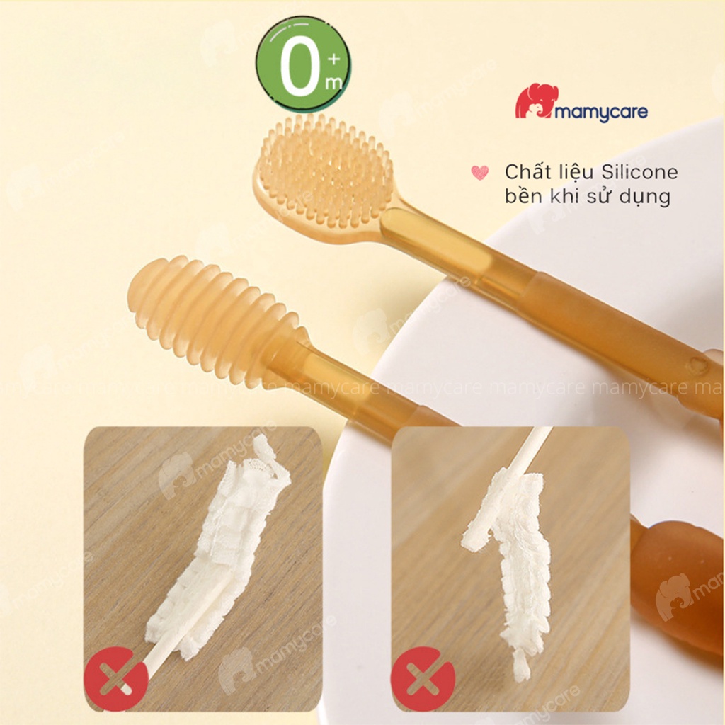 Set rơ lưỡi và bàn chải tập đánh răng và matxa nướu silicone cho bé từ 0-18M - MAMYCARE